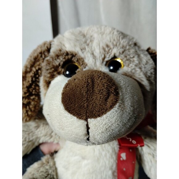 Plush Puppy Dog Stuffed Animal Toy with Heart‎ Paw Design & Red Love Ribbon 2014 - Picture 10 of 10